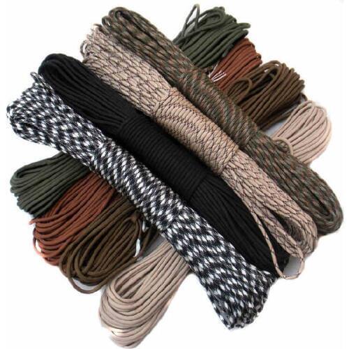 100Pcs/Lot 100FT/Pcs 4mm 7 Stand Cores Paracord For Survival Parachute Cord Lanyard Camping Climbing Camping Rope Hiking