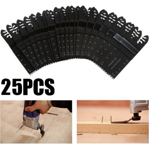 25pcs 1-3 / 8inch 35mm Oscillating Multitool Japanese Saw Blades Tooth Saw Cutters For Wood Cutting Power Tools Accessories