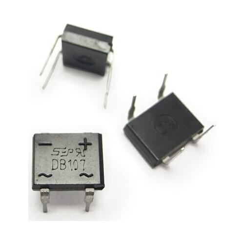 50PCS/lot DB107 DIP4 diode bridge retifica 1A 1000V Single Phases Diode Rectifier Bridge electronica componentes