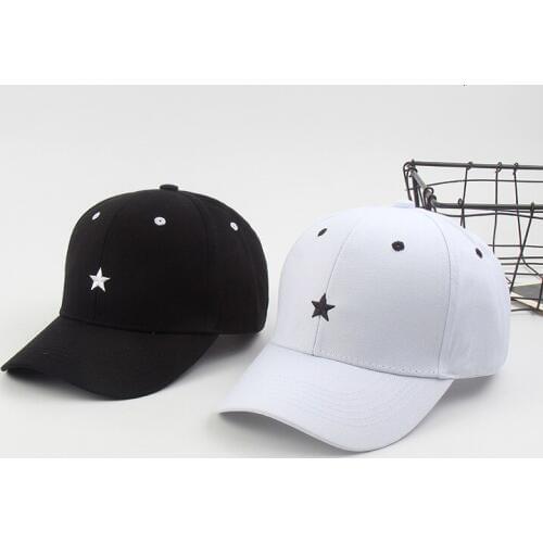 Baseball cap milliner winter fashion five-pointed star embroidered boy hat milliner black street cap 2019