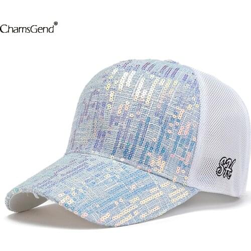 Baseball Cap Casual Sequins Caps Breathable Mesh Hat Summer Fashion Adjustable Men Women Caps Fashion Hip Hop Hat 2185