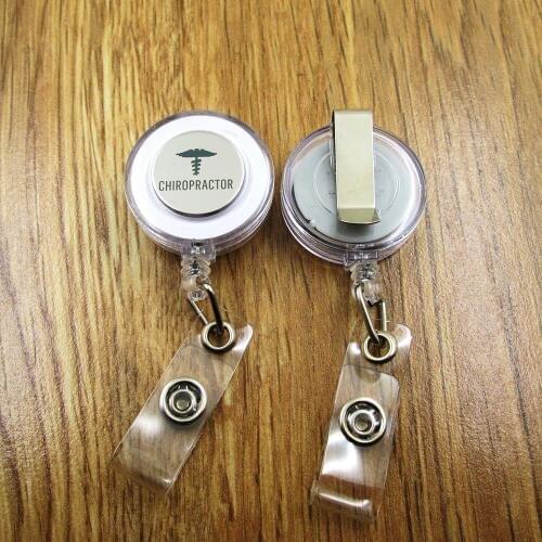 Chiropractor Caduceus Medical ID Badge Reel for Docter Nurse Teacher Student retractable recoil id badge holder office