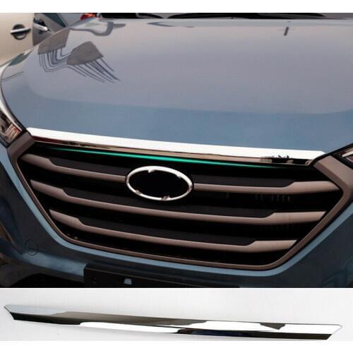 FOR HYUNDAI TUCSON 2016 2017 2018 CHROME FRONT HOOD BONNET LIP MOLDING COVER TRIM BAR 1pcs
