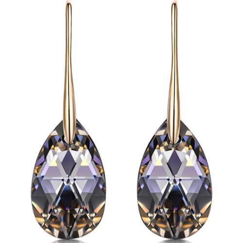 Hermosa Teardrop Dangle Earrings Rose Gold Crystals Hypoallergenic Jewelry Gift