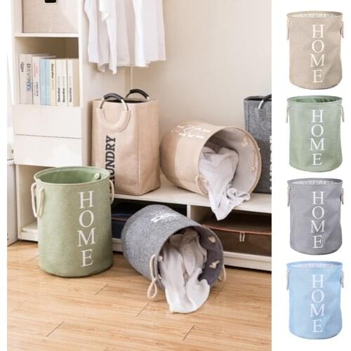 Home Storage Baskets Laundry Basket Bedroom Wardrobe Clothes Organizer Basket Storage Bucket Foldable Hemp Rope Portable