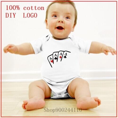 Poker Summer Unisex Baby cotton Clothes bodysuit baby baby girl clothes newborn size Short Sleeved lovely Costumes Pajamas