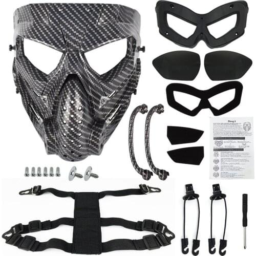 NEW Carbon Fiber Full Face Protective Mask Military Fan Field Equipment Tactical Mask Human Outdoor Cs Mask