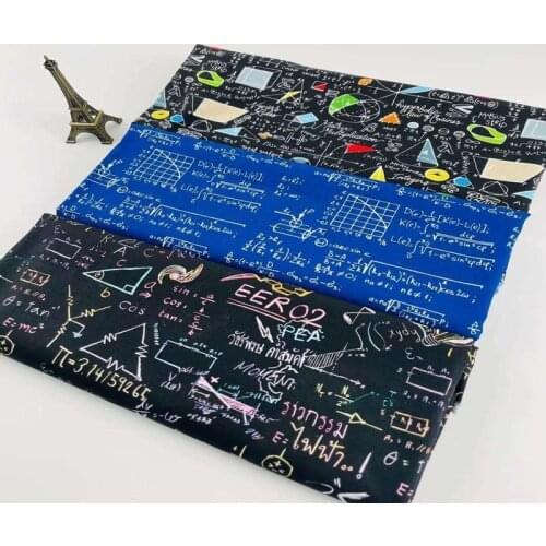 Mathematical Function Formula Print 100% Cotton Fabric for Boy Clothes Hometextile Cushion Cover Curtain DIY