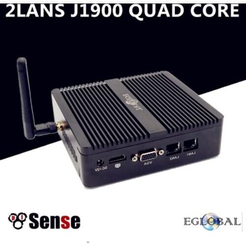 Eglobal Mini PC Quad Core Celeron J1900 2 LAN Router Firewall Fanless Minipc Celeron N2810 Computer Desktop Pc 2*Lan