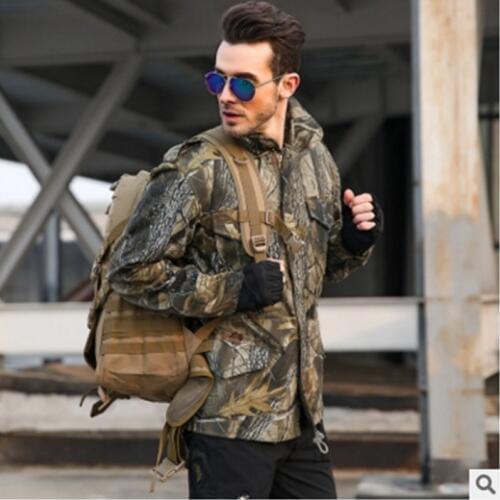 Winter Outdoor Hiking Camping Single Windbreaker Mens Military Tactical Bionic Camouflage Jacket Without Detachable Inner Coat
