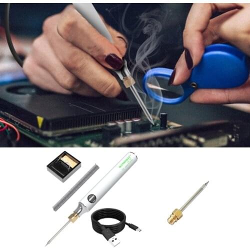 5V 8W Soldering Kit Mini Electric Soldering Iron Tools Equipment USB Powered Adjustable Temperature with Solder Stand T3EC