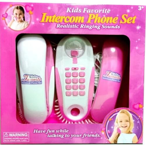 New Kids Pretend Play Intercom Phone Set Children Interactive Toy Telephone Set 2 Telephones Ringing Sound Talk to Each Other
