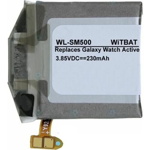 New 3.85V 230mAh Li-Polymer Battery Suitable for Galaxy Watch Active SM-R500 Smart Watch Rechargeable Replacement EB-BR500ABU