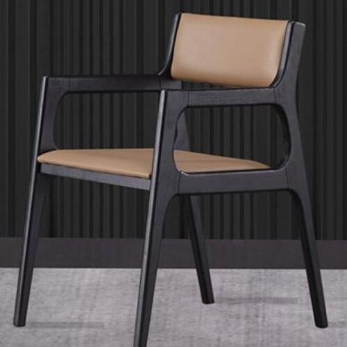 Nordic Solid Wood Dining Chair Home Modern Minimalist Dining Chair Light Luxury Minimalist Backrest With Armrest Stool Net Red C