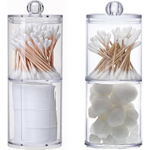 Organizer for Cosmetics Cotton Pads Holder Storage Boxes Bins Acrylic Cosmetic Makeup Storage Organizer Jewelry Swab Box