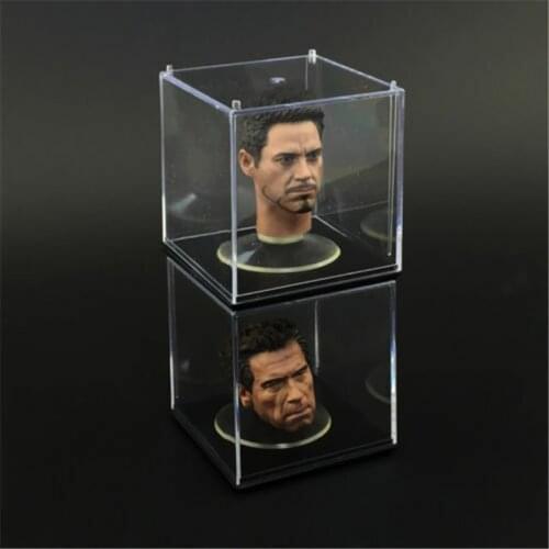 1PC Transparent Plastic Display Box Dust-proof Case Fit For 1/6 Scale Figure Head Sculpt Model Toy Accessory