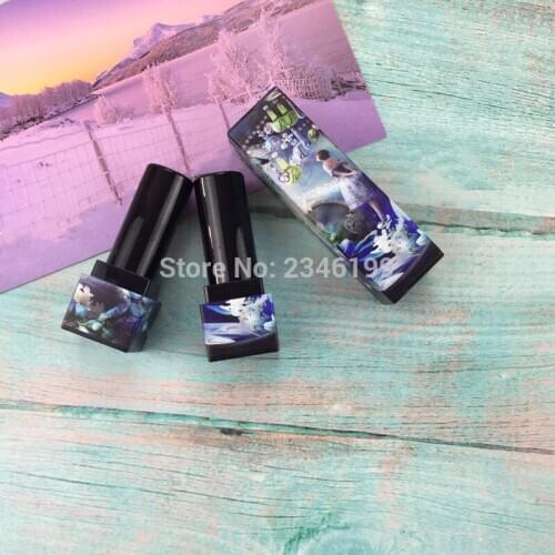 Empty Lipbalm Tube 12.1mm Sleepwalking Wonderland Lipstick Tube Blue Fantasy 3D Printing Lip Balm Tube Lipstick Container 50pcs