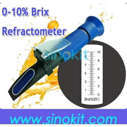 Free Shipping 1-10% ABS Material Plastic Brix Refractometer P-RHB-10ATC Blue