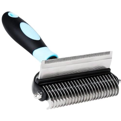 Dog Brush And Cat Brush,2 Sided Pet Tool For Deshedding Mats & Tangles Removing,No More Nasty Shedding And Flying Hair-ABUX