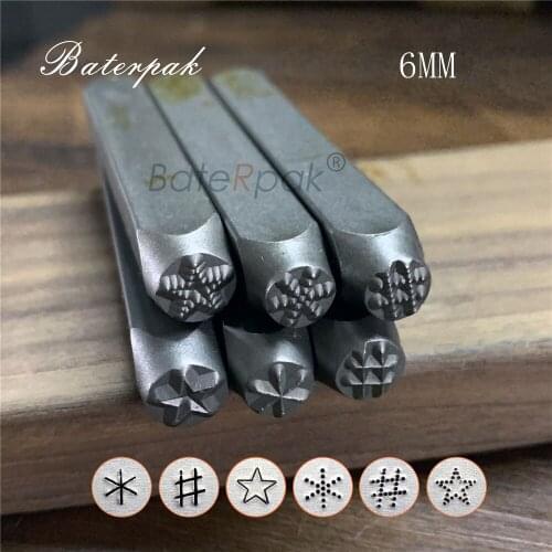 6mm Star Pound Asterisk Design Metal Jewelry Stamps,BateRpak Dot DIY Bracelet/jewelry symbols steel stamp,1pcs price