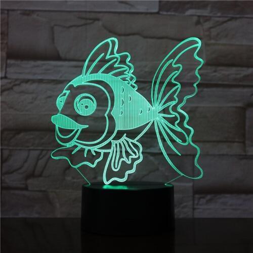 LED Night Light Fish Light 3D Lamp 7 Color Change Baby childrens lampara Fish animal Marine Animal Lamps For Home Decoration