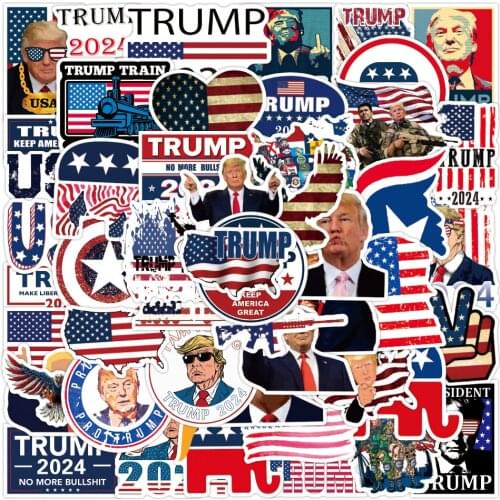 Pack of 50Pcs Wholesale USA president Graffiti Trump Sticker Waterproof No-duplicate Notebook Skateboard Decal Dropshipping