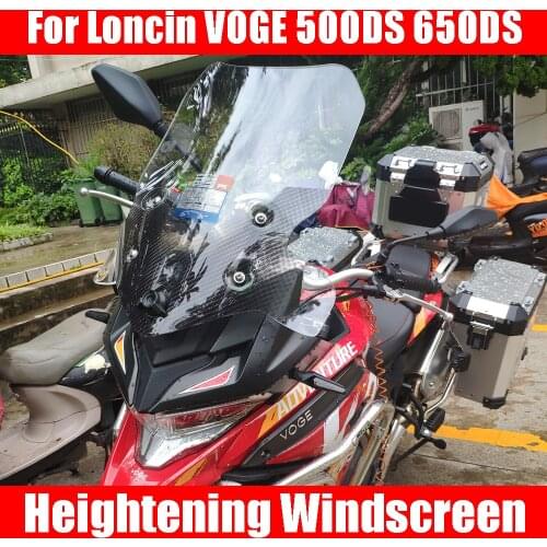 Motorcycle Heightening Widening Windshield Windscreen Wind Screen Deflector for Loncin Voge 500DS 650DS 650 500 DS Accessories