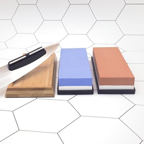 Sharpening stone knife sharpener flattening stone kitchen whet stones Single side kitchen clip Bamboo base