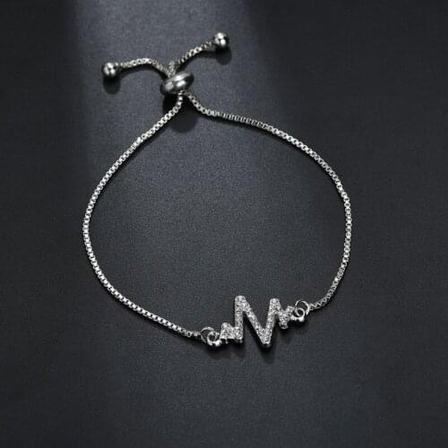 Womens bracelet ECG stretchable water drill Bracelet