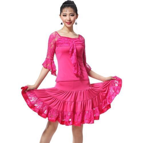 Latin dance suit top and skirt adult womens Latin dance costume suit