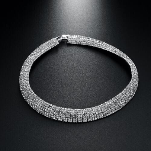 N093414 Clavicle chain rhinestone necklace rhinestone chain jewelry exquisite charm accessories girls must-have new gifts