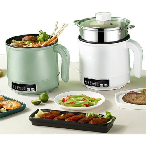 1.5L/1.8L MultiCooker Electric Skillet Stainless Steel Rice Cooker Hotpot Noodles Soup Pot Eggs Food Steamer Heating Pan EU