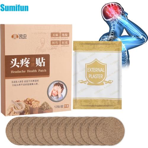 12Pcs/box Relieve Headache Patch Treat Migraine Sickness Dizziness Anti Headache Plaster Help Sleeping Relax Head Health Care
