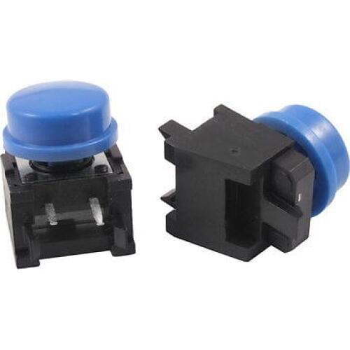 2 Pin Blue Cap Momentary Tact Tactile Push Button Switch 12 x 12mm x 15mm