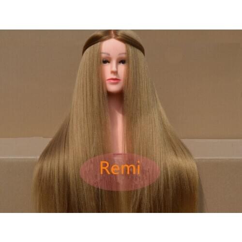 24"Mannequin Head Hair Yaki Synthetic Maniqui Hairdressing Doll Heads Cosmetology Mannequin Heads Women Hairdresser Manikin