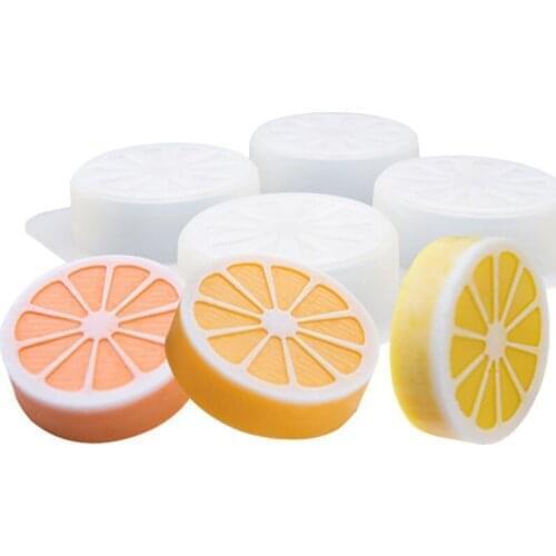 4Cavity Lemon Sliced With Seeds Soap Molds Fruit Handmade Mould Silicone Molds Soap Fondant Clay Resin Moulds Candle Mold