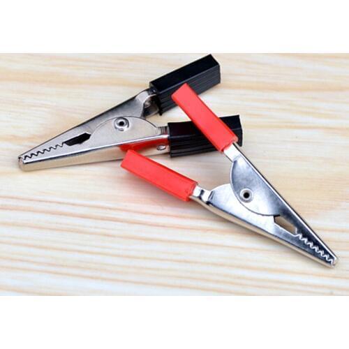 5pcs /set Insulated Crocodile Clip Plastic Handle Cable Test Lead Metal Crocodile Clamps 50mm Length