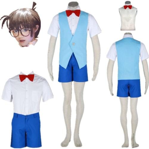 Anime cosplay Detective Conan Case Closed Conan Edogawa Color Blue Halloween Cosplay Costume Halloween