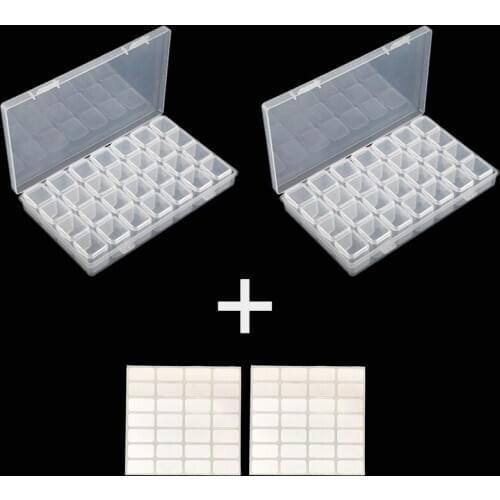 ARMYQZ New Plastic Diamant Painting Storage Boxes 28 Slots Stone Container Diamond Embroidery Mosaic Holder Organizer Case Box