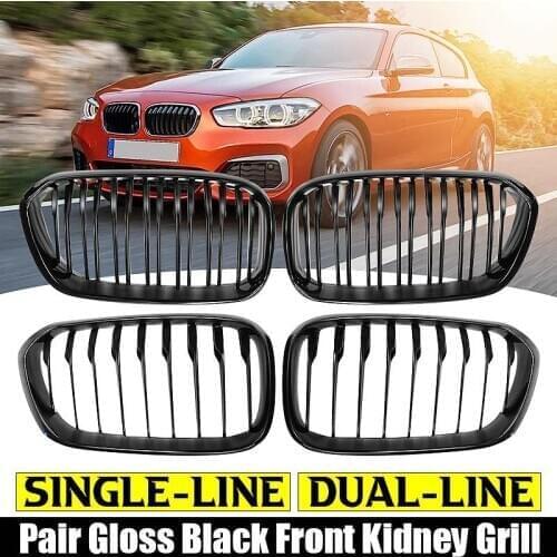 Car Kidney Grill Grille For BMW F20 F21 120i 118i 118d 116i M135i 1 Series 2015 2016 2017 Front Bumper Styling Gloss Matt Black