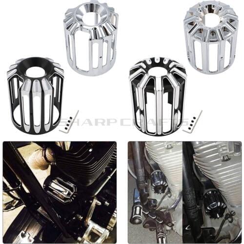 Motorcycle Part Black Chrome CNC Oil Filter Cover For Harley Sportster XL 883 1200 Dyna Softail Touring Fat boy Machine Oil Grid