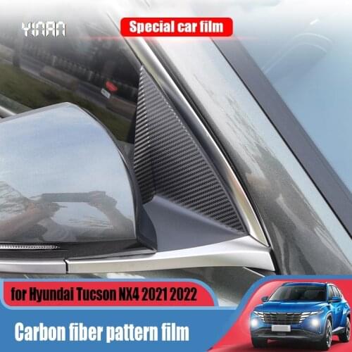 For Hyundai Tucson NX4 2021 2022 car window column carbon fiber pattern modified film decorative film