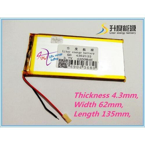 For tablet rechargeable batteries 3.7 V tablet battery mah electronic product built-in 4362135-4200MAH