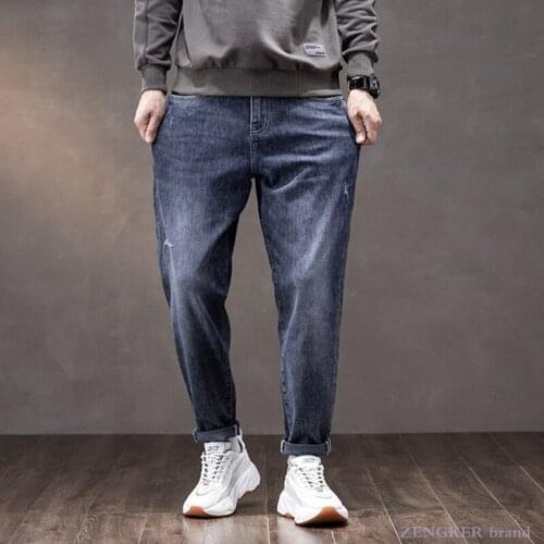 Fall/winter jeans mens stretch slim feet mens plus fat plus size fat people are thin casual trendy fat long pants 120kg