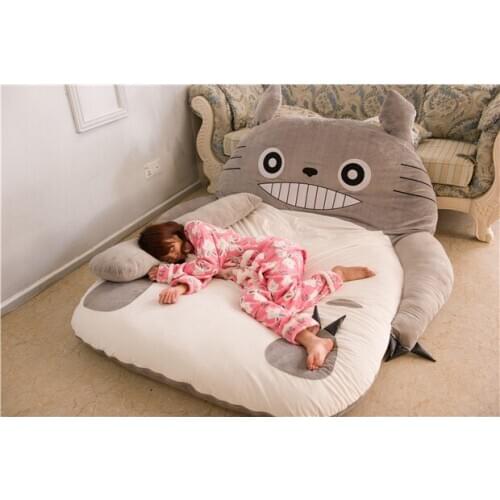 Fancytrader 2015 New Totoro Bed 230cm X 180cm Super Cute Giant Totoro Double Bed Carpet Sofa for 2 persons Free Shipping FT90192