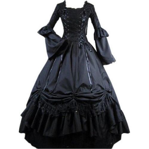 GT007) Lolita Dresses Long Sleeveless New Arrival Victorian Gothic Dress Gothic Renaissance Costumes For Halloween Customized