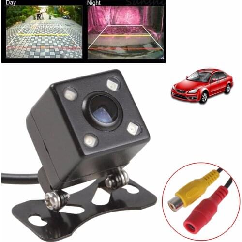 IPX7 Waterproof Rear View Camera Wide Angle Car Back Reverse Camera 4 LED Light Night Vision For Universal Parking Assistance