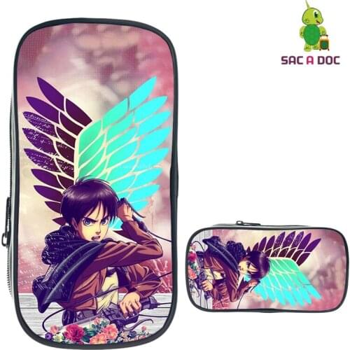 Attack on Titan Printed Makeup Bag Anime Pattern Cosmetic Bag Boys/girls Gift Organizer Bag Portable Storage Bags for Travel