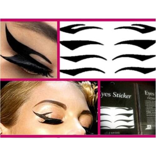 Instantly Create Cat Eye Makeup Stage Party Makeup Black Double Eyelid Stickers With Eyeliner Beauty Eye Stickers