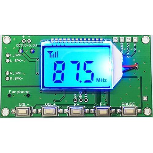 76.0MHz-108.0MHz FM Receiver Module Wireless Frequency Modulation FM Radio Module Digital Radio Receiver Board DIY Radio